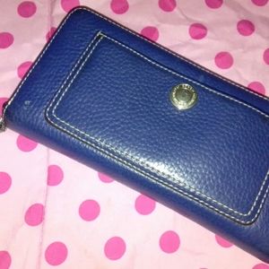 Blue leather coach wallet